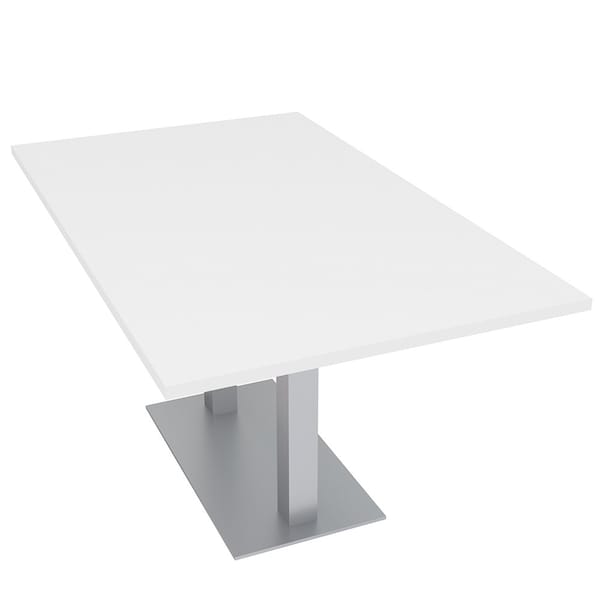 35.5 in W, 59.5 in L, 29 in H, Engineered Wood Top, White